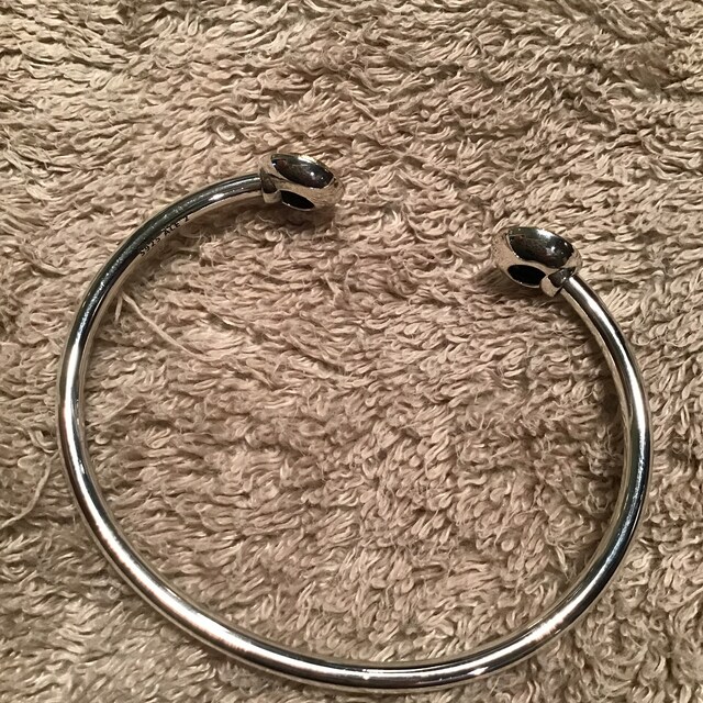 Authentic Pandora Silver Signature 2 Tone OPEN BANGLE Authentic Pandora Silver Signature 2 Tone OPEN BANGLE