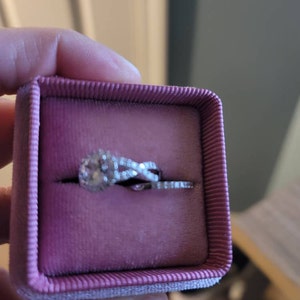 Round Cut Engagement Ring Set 14k/18k White Gold, Round Cut Round Cut Engagement Ring Set 14k/18k White Gold, Round Cut