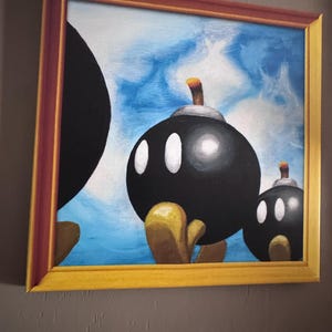 期間限定絵画セール❗️絵画「ミネルヴァへのごちそう」　マリオ•アバチ作 ボムボンバトルフィールド キャンバスプリント（スーパーマリオ64