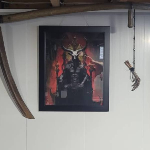 Cowboy Riding Dinosaur Art Print Unique Western Fantasy Poster for Home ...
