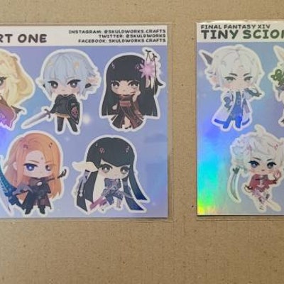 Final Fantasy XIV 'tiny Scions' Holographic Sticker Sheet Thancred, Y ...