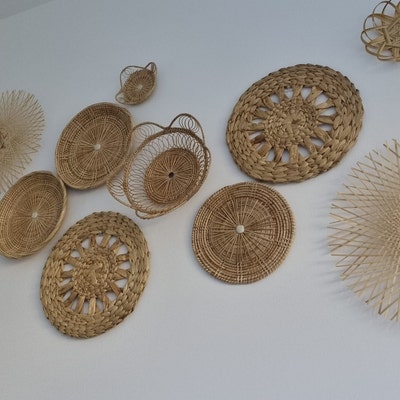 Wall Decor Art Set Rattan Wall Hangingcozy Home Wall - Etsy
