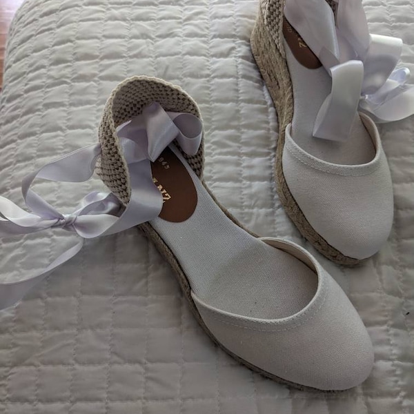 Rachel, Satin Bridal Low Heels Wedding Flats Shoes, Ankle Strap Bridal ...