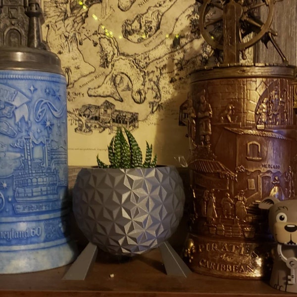 Epcot Spaceship Earth Inspired Planter Disney 3D Printed Silver ...