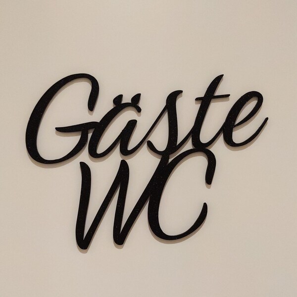Gäste WC Türschild – Acryl, Aufsteck-Schild Ohne Bohren, Für Türrahmen