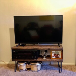 Mesa de café de madera del siglo medio con patas de tubería | Etsy