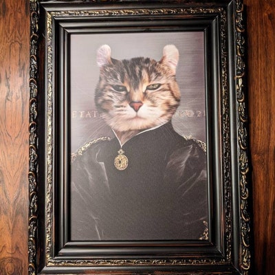 Vintage Style Black Wood Picture Frame With Gold Accents., Antique ...