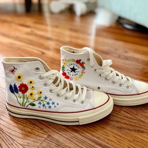 Custom Converse/ Converse Chuck Taylor Embroidered Flower/ Embroidered ...