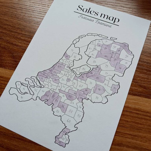Sales map | Postcodes Nederland | PDF | Kleurplaat - Etsy Nederland