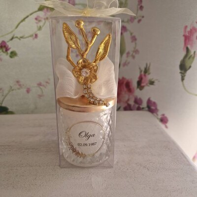 Gold Glitter Classy Luxurious Wedding Party Candle Thank You Favors for ...