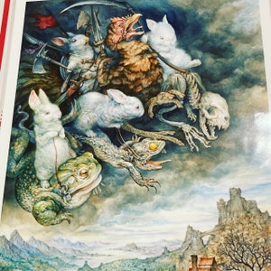 The Four Fluffy White Bunnies of the Apocalypse print Fantasy Art ...