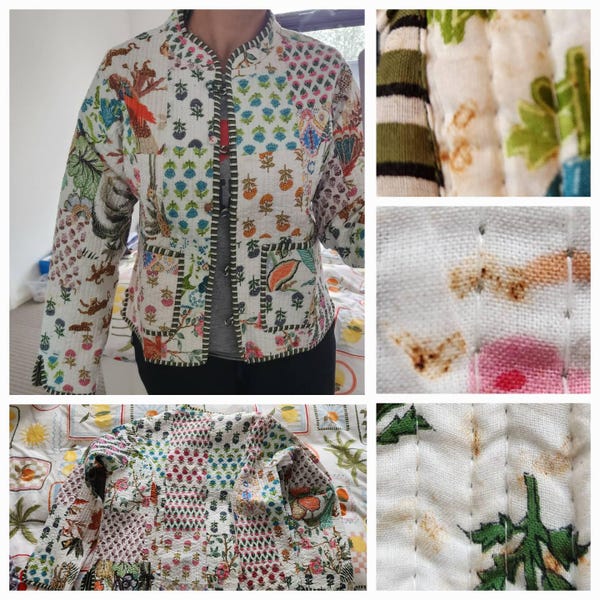 Patchwork Cotton Quilted Jacket Bohemian Winter Wear Coat Reversible ...