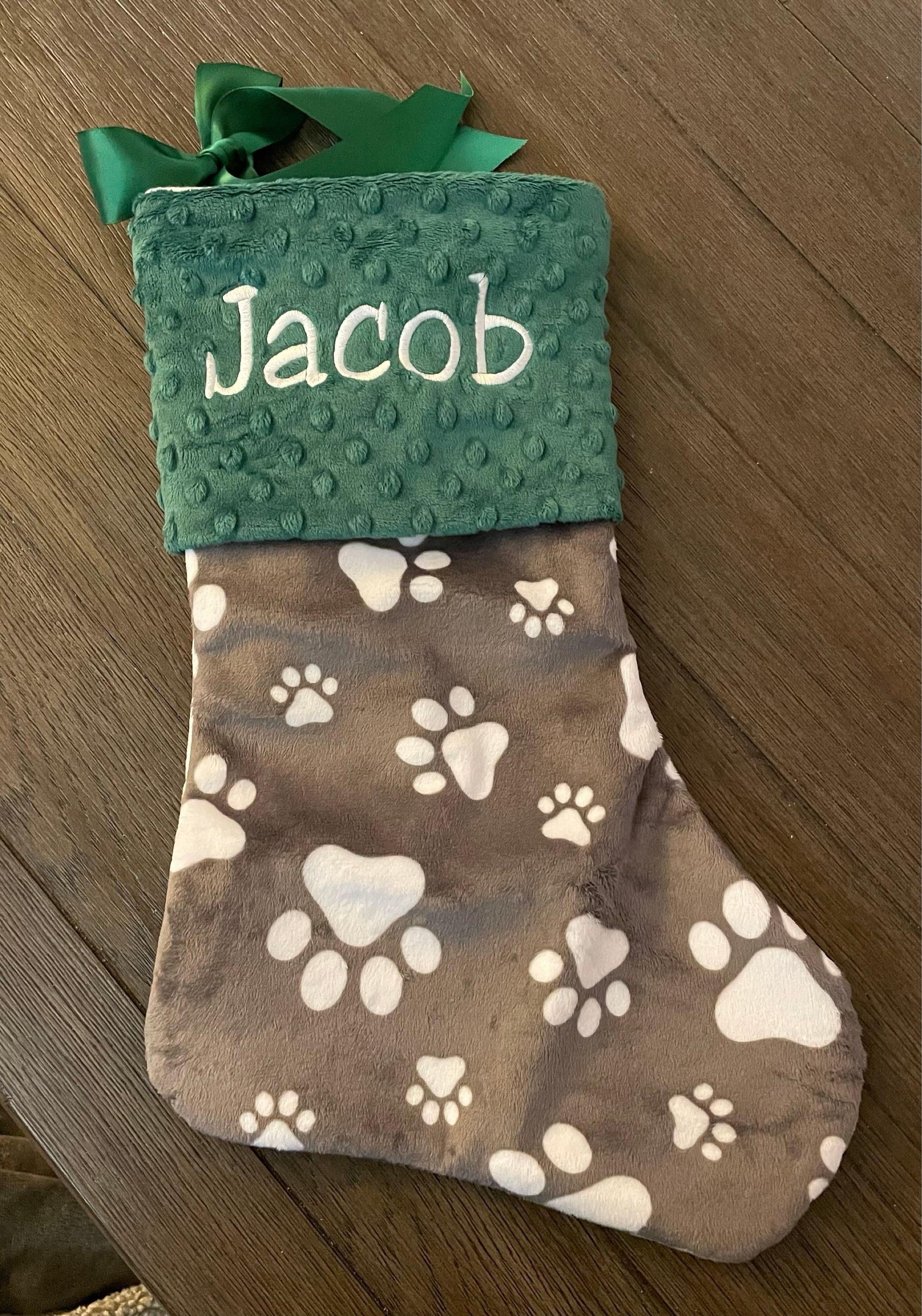 Paw Print Dog Stocking, Dog Christmas Stocking, Paw Print Christmas Stocking, Personalized Pet Christmas Stocking, Dog Christmas Stocking