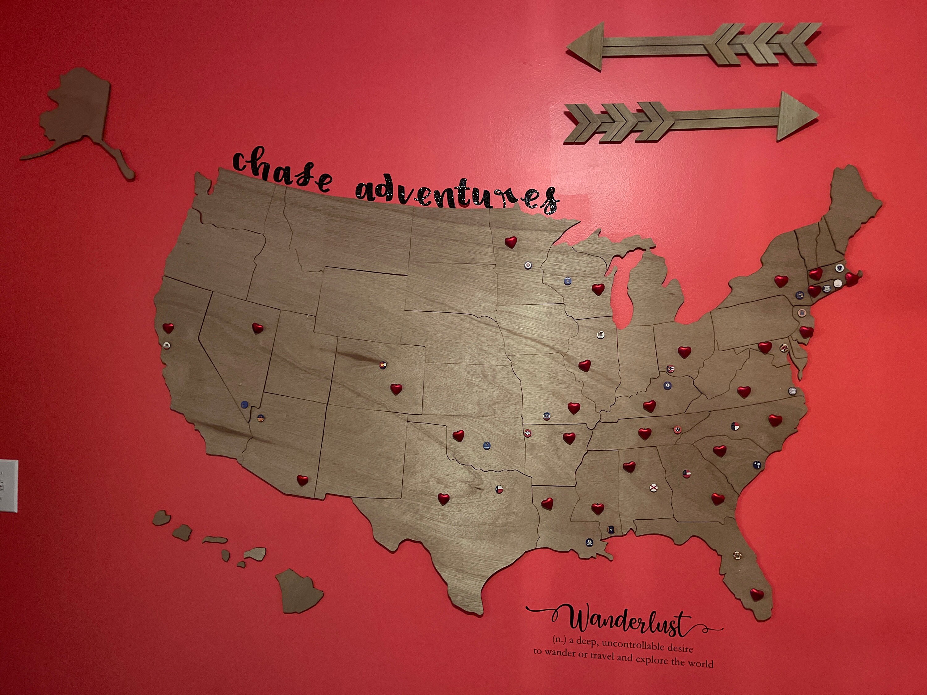USA States Flags Push Pins