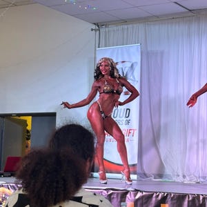 ブラックゴールド競技用ビキニスーツ、競技セット、フィギュアビキニ