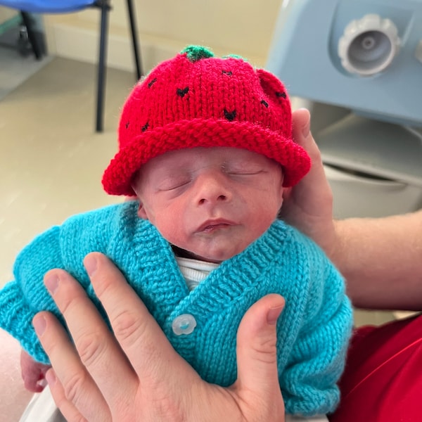 Cute Strawberry Design Baby Girl Hat with 3D Ears ( White )