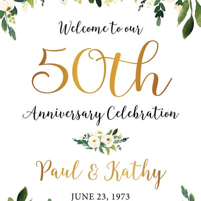 50th Anniversary Poster, 50th Anniversary Sign, Anniversary Sign ...
