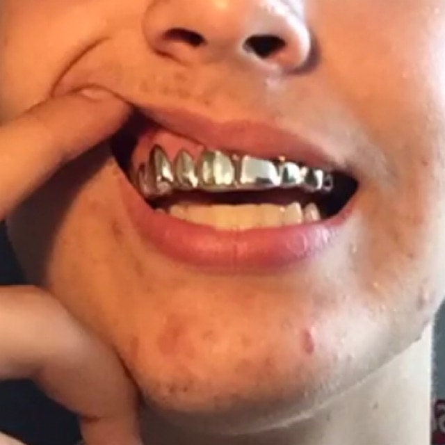 925 Sterling Silver Custom fit Grillz Plain Silver teeth REAL Grill Grillz.