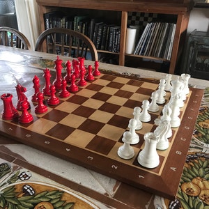 Reproduced 1849 Original Staunton Pattern Chess Set in Lacquer 