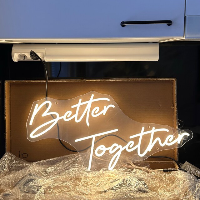 一緒にいるとより良いネオンサイン、カスタムネオンサインウェディング