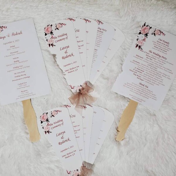 Program Petals Wedding Program Fans, Petal Fan Programs, Fan Programs - DIY Petal Fan ...