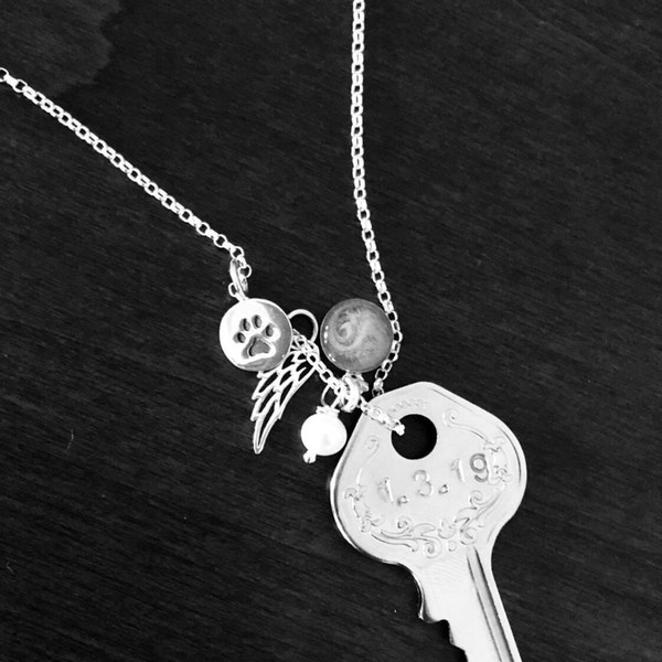 Paw Print Angel Wing Necklace - Memorial Necklace - Pet Loss Sympathy ...