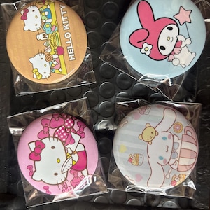 4 Pcs / 12 Pcs New Random Hello Kitty My Melody Tin Metal Pin Lot