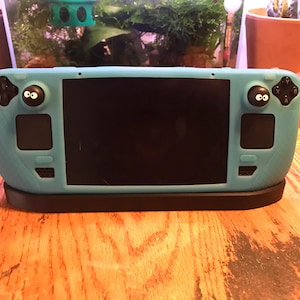 Custom Valve Steam Deck Stand/Dock with Stray Game Logo Inlay - Compatible with Standard and OLED Steam Decks