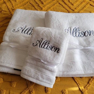 Custom Monogrammed Towel, Monogrammed Towel Set, Towel Set, Wedding ...