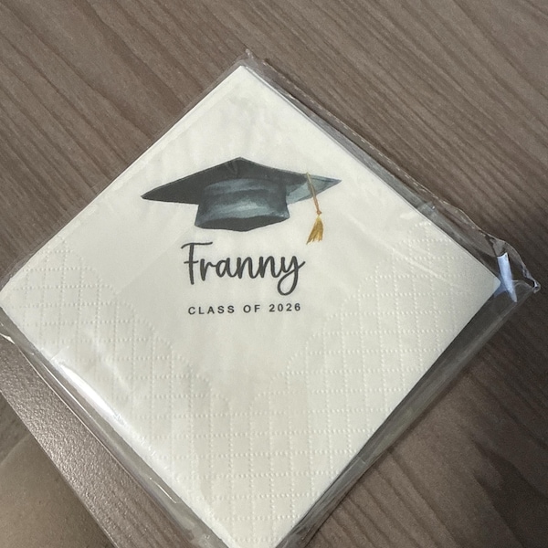 Personalized Graduation Napkins: Class of 2025 Grad Cap Party Guest ...