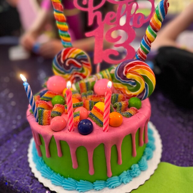 Glitter Hello 13 Birthday Age Cake Topper, 13th Birthday