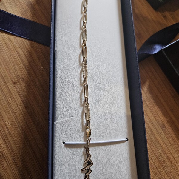 14K 18K Solid Gold Elongated Enhancer, Oval Clasp for Charm Holder ...