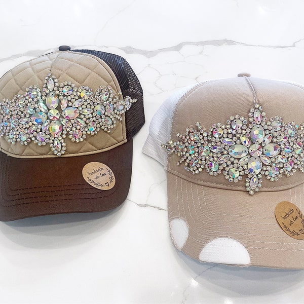 Rhinestone Trucker Hat - Etsy