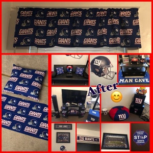 Footballs and Helmets on blue Background Custom Valance Curtain 52 /& 80 W x 13 L Choose Lined or UnLined 40