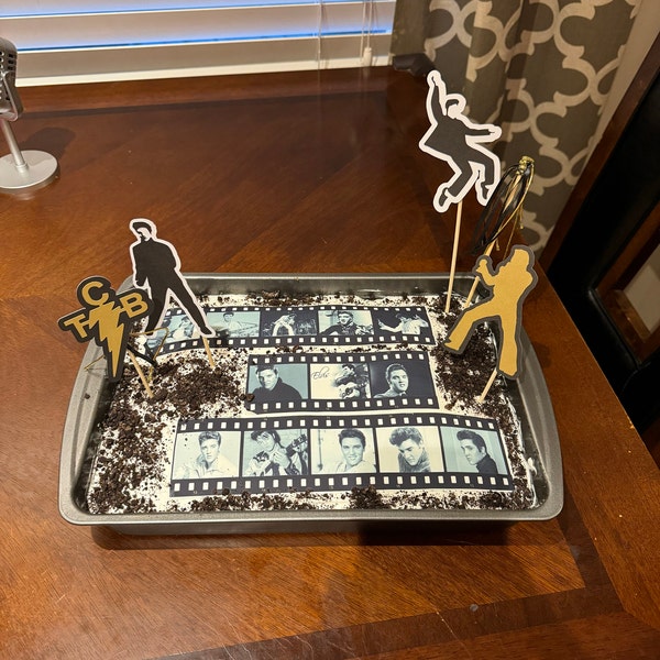 Elvis Presley Edible Birthday Cake Topper Film Strip | Cake Ribbon - Etsy