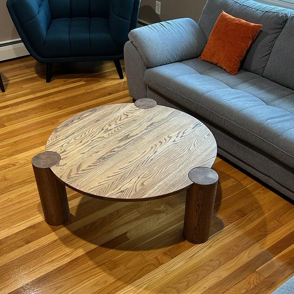 Round Coffee Table - Unique Coffee Table - Wood Coffee Table - Minimalist Oak Table - Original ...