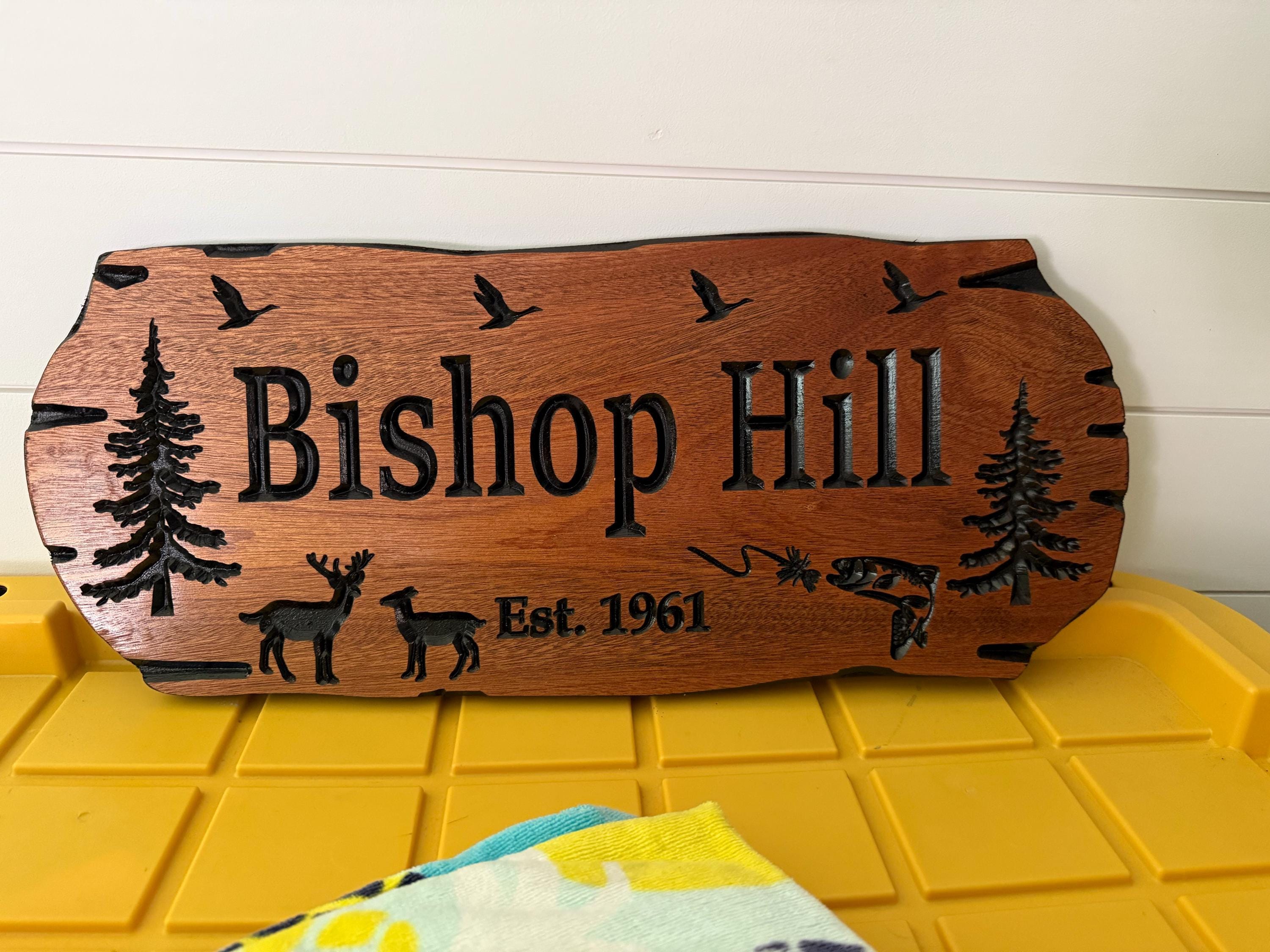 Custom Wooden Signs, Large Outdoor Sign, Rot Resistant Wood, Nature Inspired Cabin And Camp Sign, Rustic Design, Wildlife Lodge Plaque