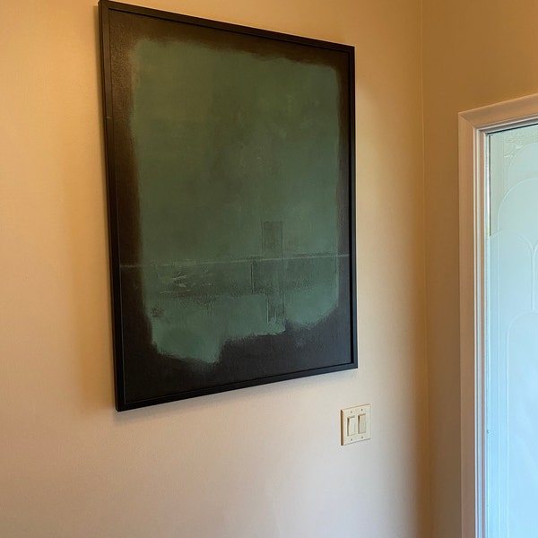 Dark Green Wall Art Green Wabi-sabi Wall Art Black Canvas Art Black and ...