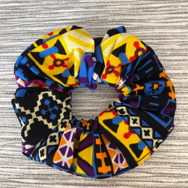 Gingham Lace Trim Scrunchies in Navy Blue, Green and Red Gingham Fabric ...