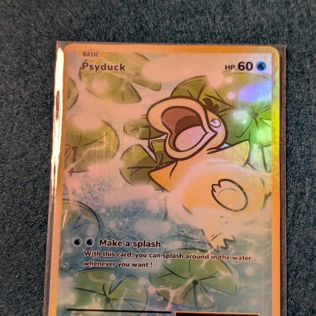 shiny psyduck pokemon card COMMISSION for @donnycardboard] Gold star Psyduck  in Masakazu Fukuda's  artstyle My illustration depicts a Psyduck in a marine environment using  its psychic powers to attack we don't really know what, probably