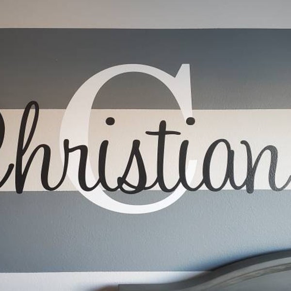 Name Wall Decal Teen Boys Room Decor Baby Boy Nursery Name Decal ...