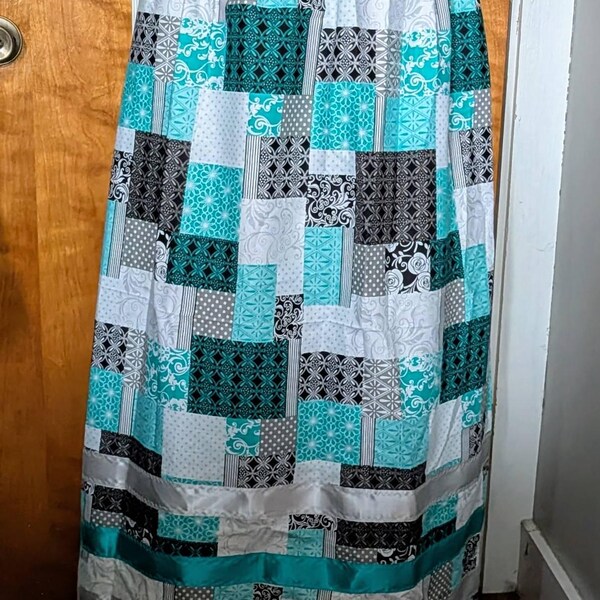 Handmade Blue Kokum & Fire Colour Ribbon Skirt main image 1