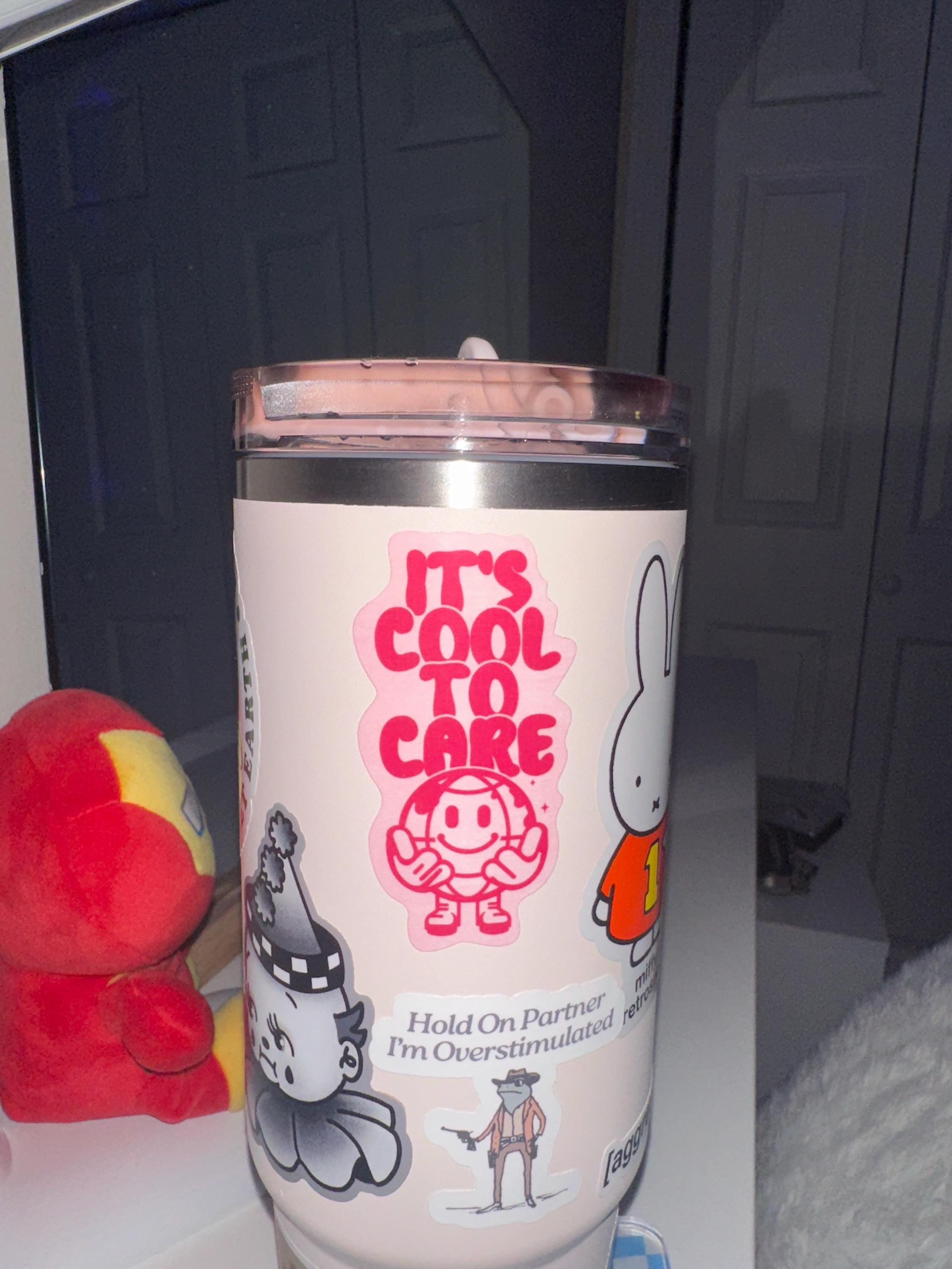 It&#39;s Cool to Care Sticker | Save the Planet | Earth Day Fun Stuff | Encouragement Decal | Laptop Sticker | Water Bottle Decal