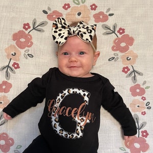 Personalized Leopard Romper and Turban Set, Custom Girl Coming Home ...