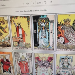 Create Your Own Tarot Deck With 78 Printable Cards Including Keywords ...