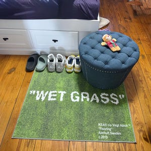 wet grass rug ikea off white