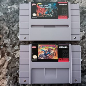 2 etichette di gioco Super Nintendo riprodotte in alta qualità ...