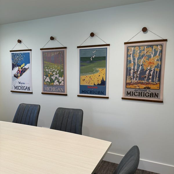 Frame Included! 30"x20", Lake Huron Chart Map Art Ripproof Material