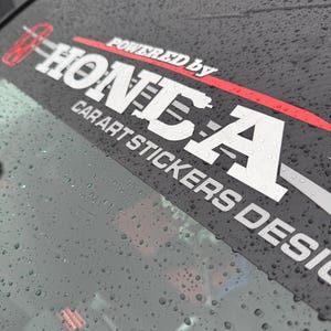 Powered by Hondaロゴ フロントガラス用ビニールデカールステッカー