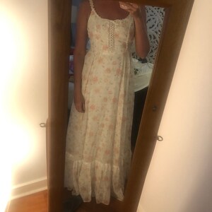 Vintage Gunne Sax Maxi Dress 7 Floral Corset Lace up - Etsy